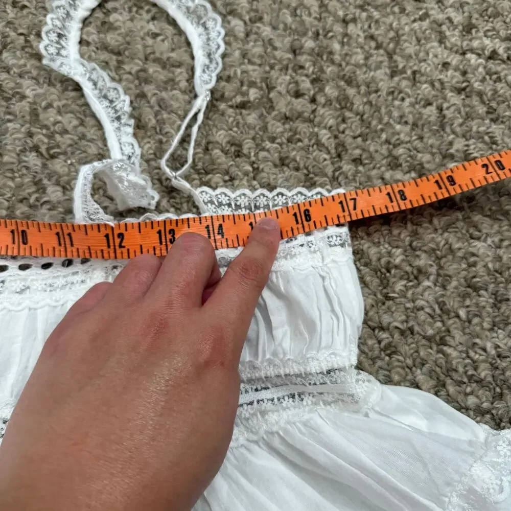Free People | NWOT Lacey Trim  Summer Preppy Bohemian Darling Dreams Tank Top
